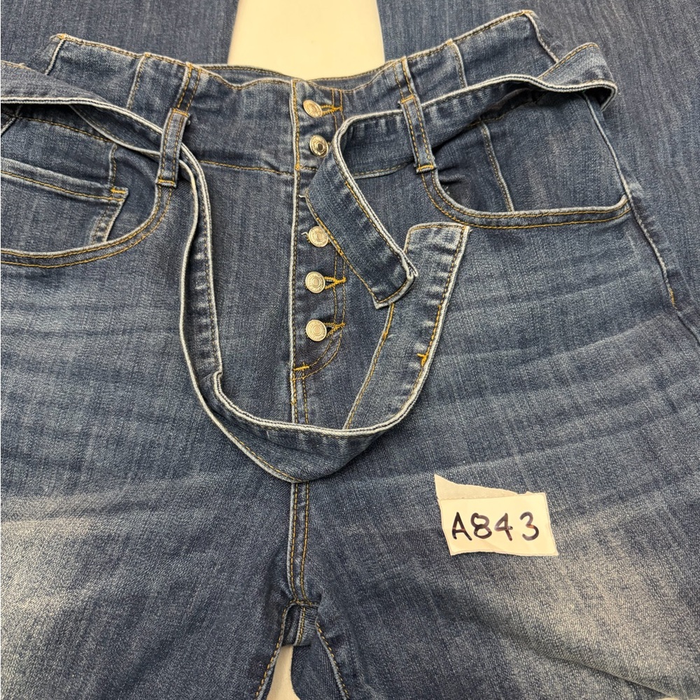 Forever 21 Jeans Womens 28 Blue High Rise Wide Leg Medium Wash Button Fly Denim - Picture 11 of 12